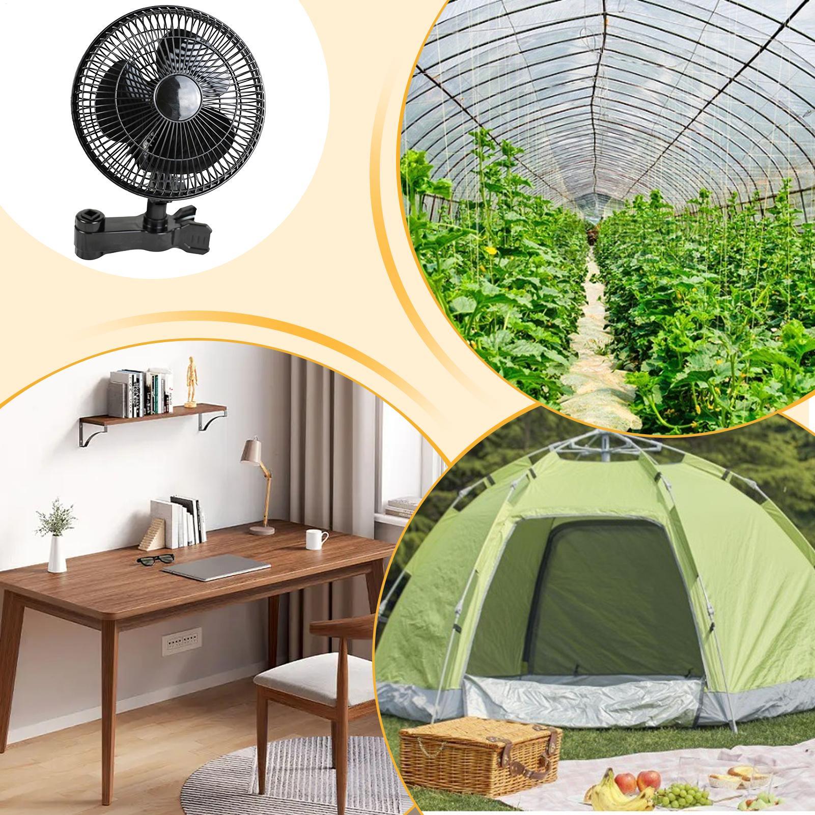 Oscillating Fan Clip - พัดลมหนีบสำหรับเต็นท์ปลูกพืช พัดลมหนีบเงียบ พัดลมสำหรับการเจริญเติบโตของพืช พัดลมแบบส่ายได้ 2 ระดับความเร็ว
