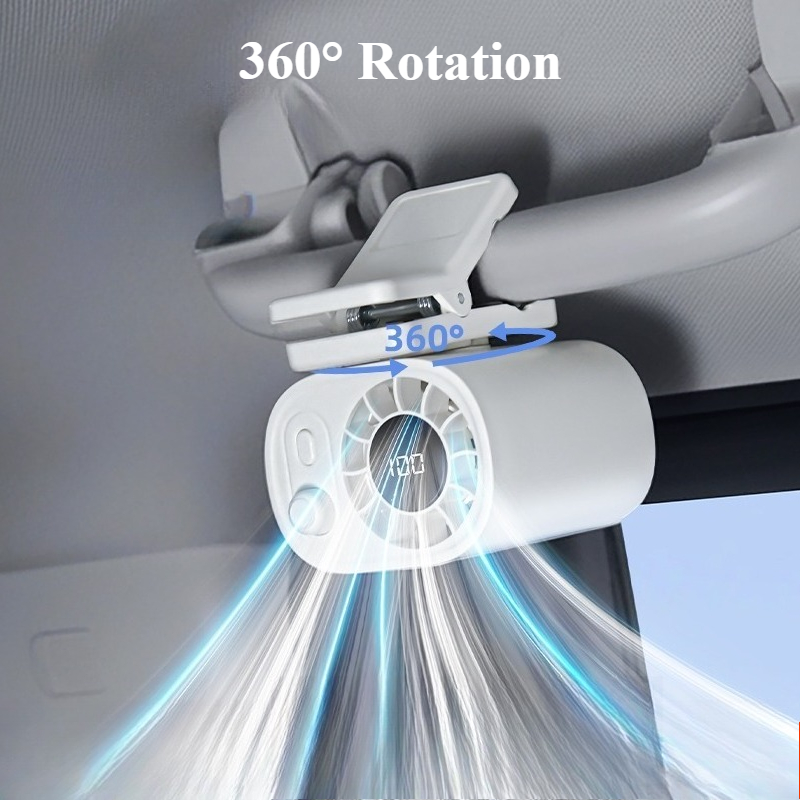 พัดลมหนีบรถยนต์แบบพกพา 360 องศ - Oscillating Fan Clip บทวิจารณ์และราคา