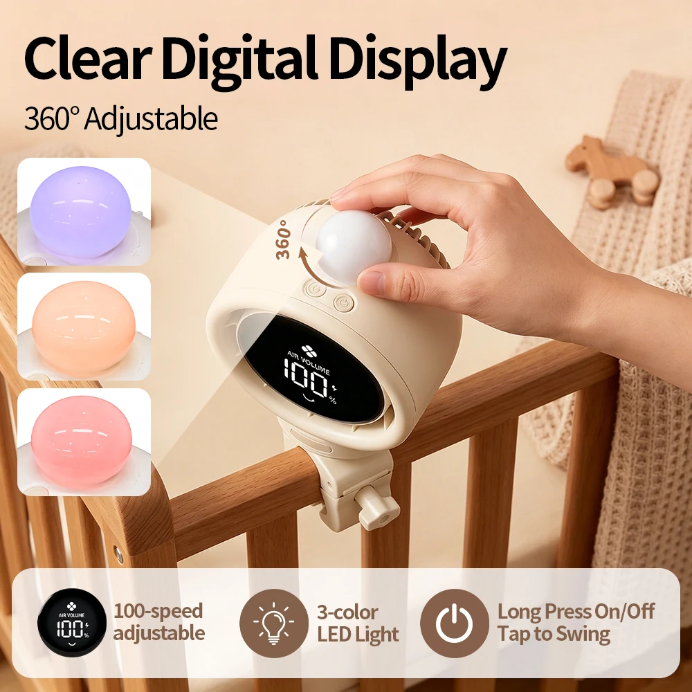 พัดลมแบบพกพาสำหรับรถเข็นเด็ก ร - Oscillating Fan Clip บทวิจารณ์และราคา
